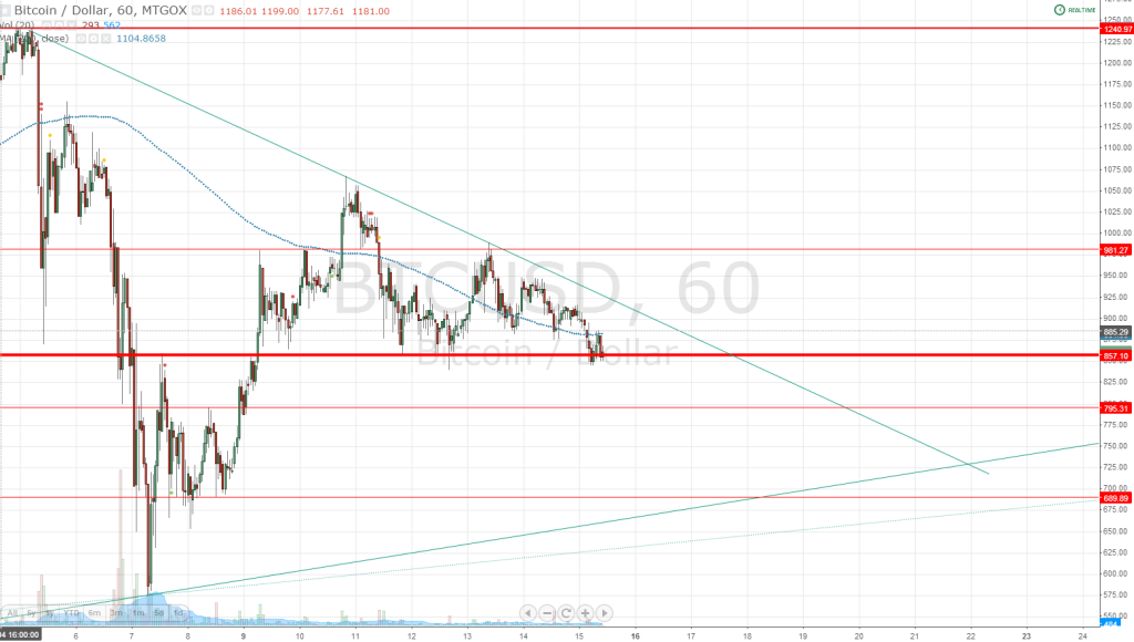 Hourly Bitcoins Chart